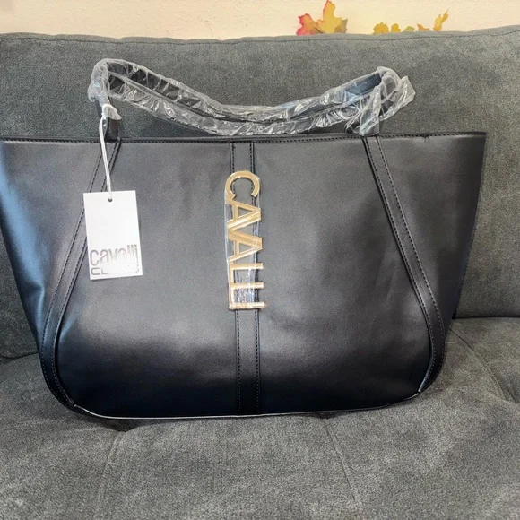 Cavalli Class Black Shoulder Bag - Picture 2 of 5